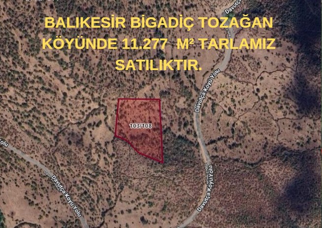 BALIKESİR BİGADİÇ TOZAĞAN  KÖYÜNDE 11.277  M² TARLAMIZ SATILIKTIR. - BALIKESİR BİGADİÇ fotoğraf 4